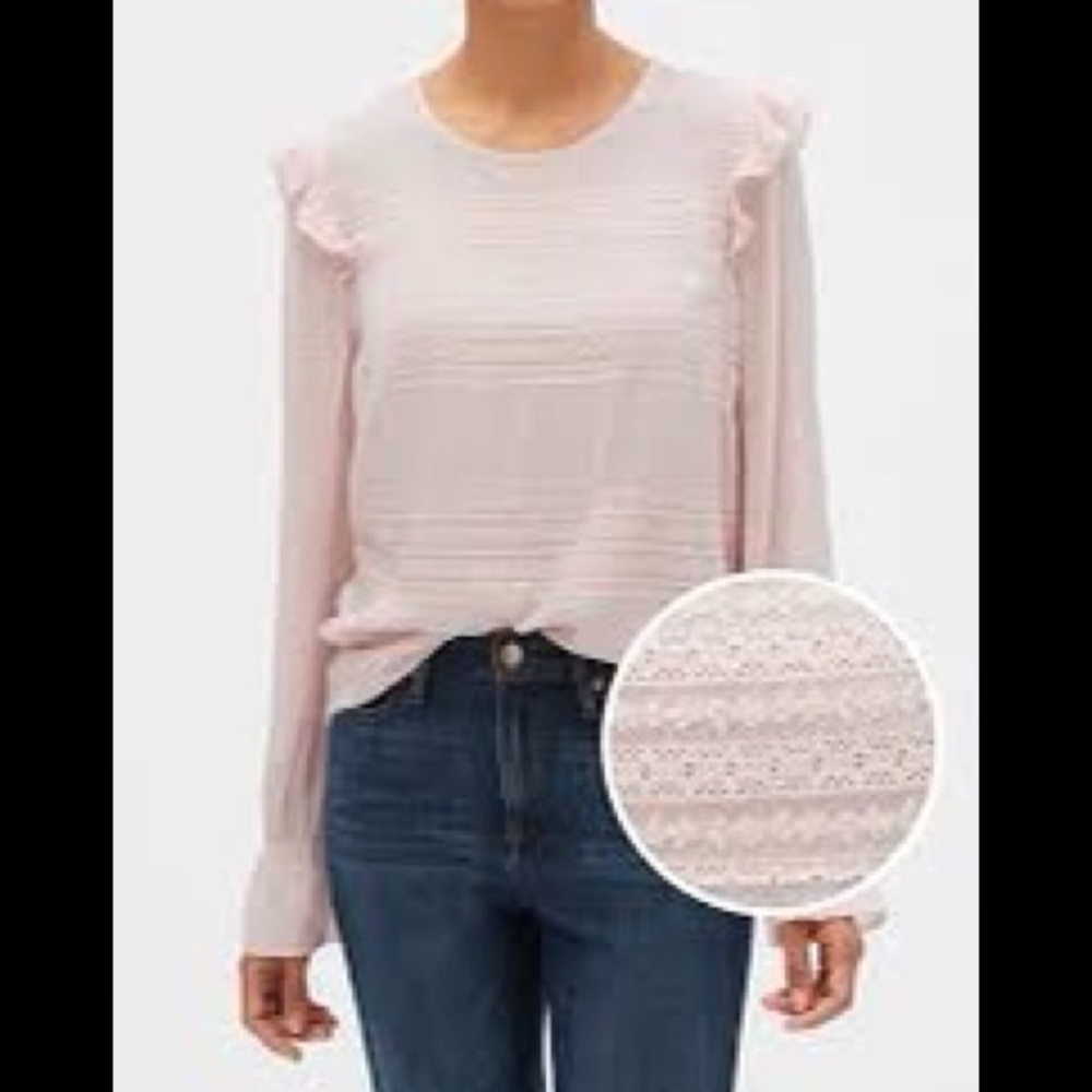 Gap Ruffle Lace Trim Top